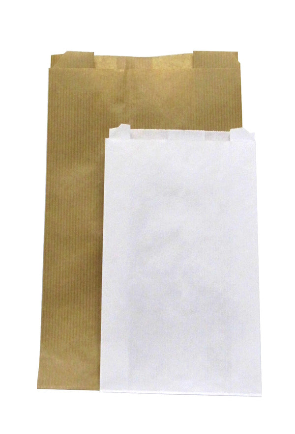 pochette papier kraft blanc et brun vergé recyclable, paquet de 250 pièces, idéale pour commerces, artisans, épiceries et emballages cadeaux