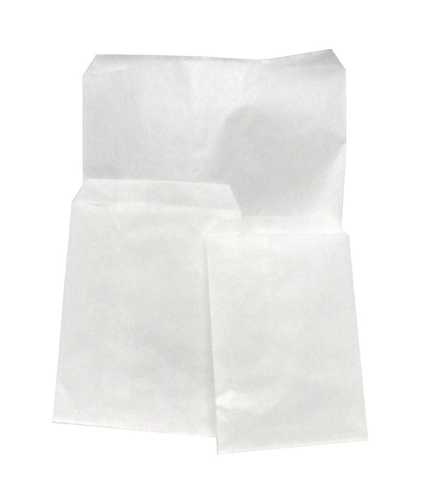 Pochette fine en papier blanc frictionné 40 g/m², recyclable et pratique, idéale pour emballer bijoux, papeterie, accessoires et petits articles.
