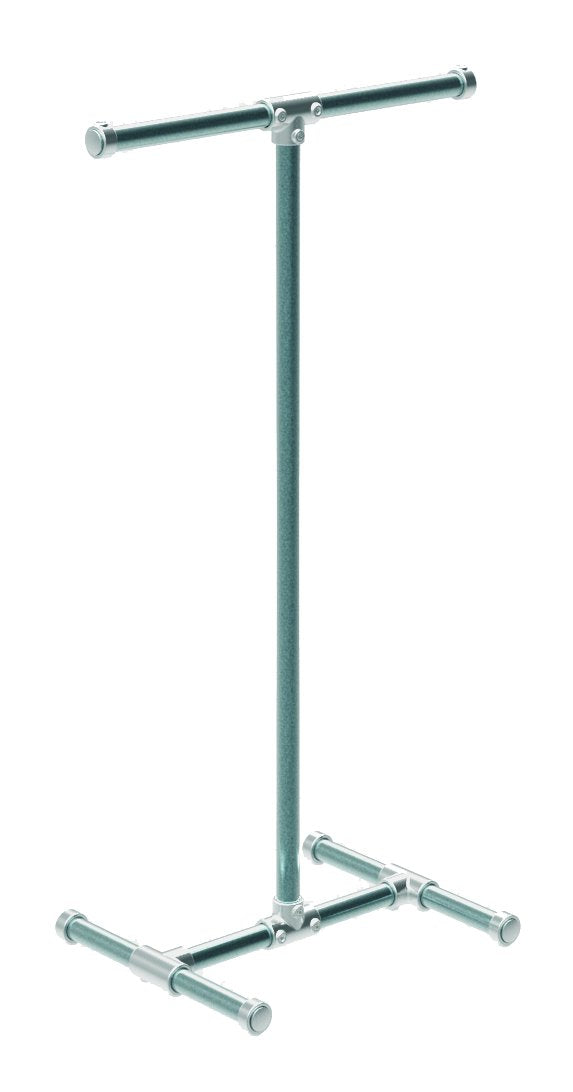 Portant en T en métal galvanisé Ø3.45 cm, hauteur fixe, structure robuste pour vêtements et accessoires