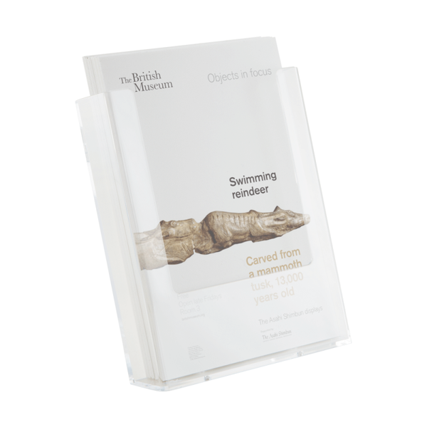 Présentoir A4 à prospectus mural ou à poser avec dos amovible pour brochures