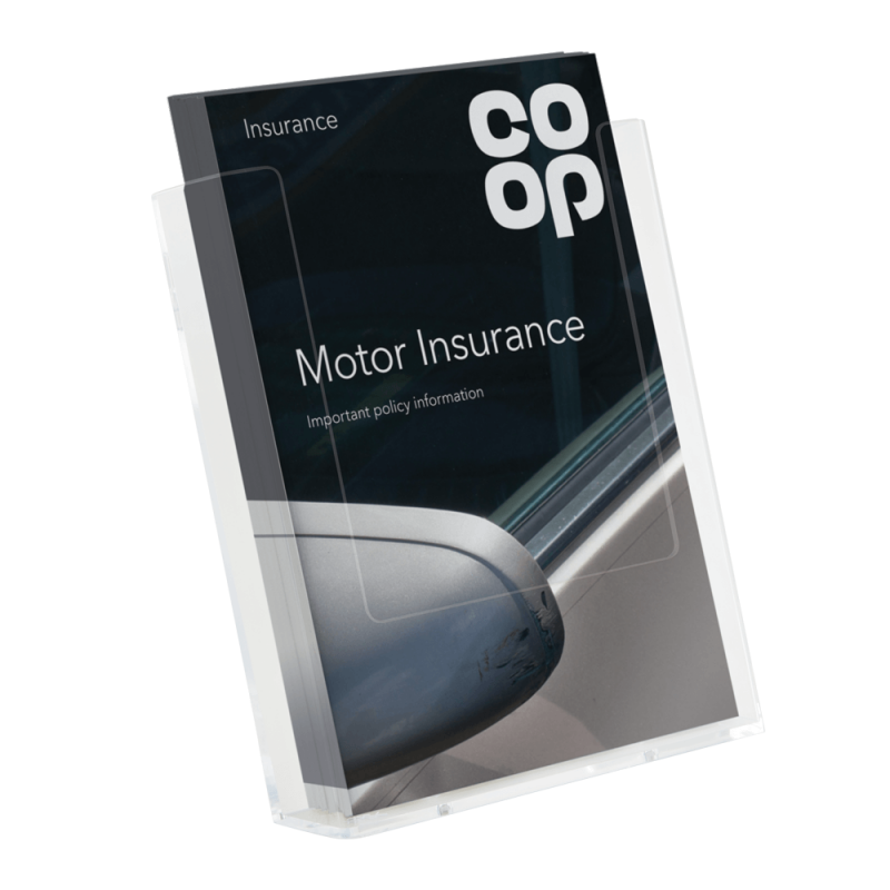 Présentoir A5 à prospectus mural ou à poser avec dos amovible pour brochures