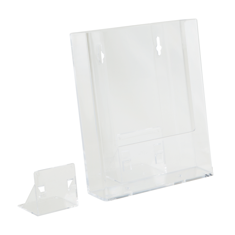 Présentoir à prospectus mural ou à poser avec dos amovible pour brochures