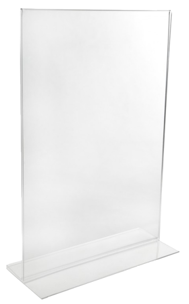 Présentoir vertical double face pour feuille d’information DIN sur comptoir