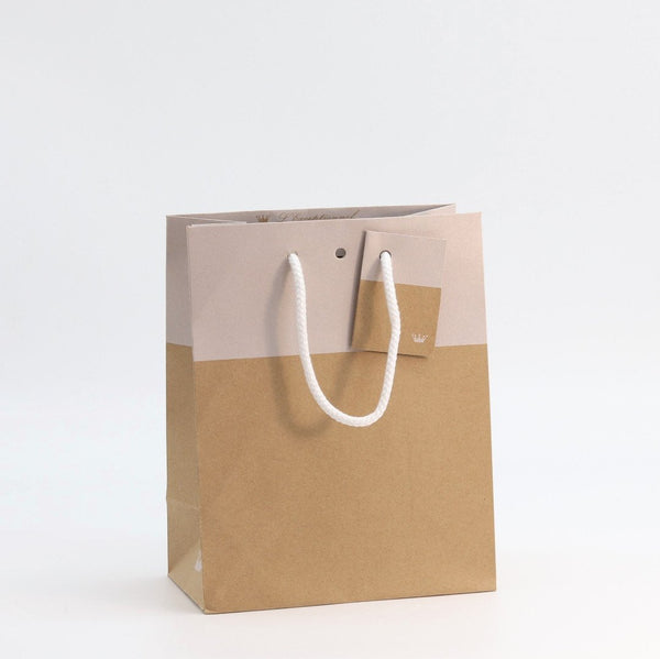 sac kraft naturel 175 g/m² avec impression blanche de la collection L’Exceptionnel Line, élégant et robuste, idéal pour boutiques haut de gamme et cadeaux