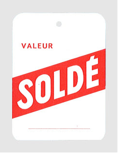 DittaDisplay etiquette soldé rouge et blanc Etikett ausverkauft rot und weiß red and white price tag