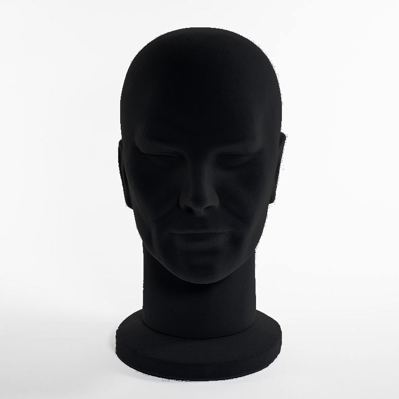 Tête mannequin homme hauteur 33 cm pour présentation accessoires en vitrine