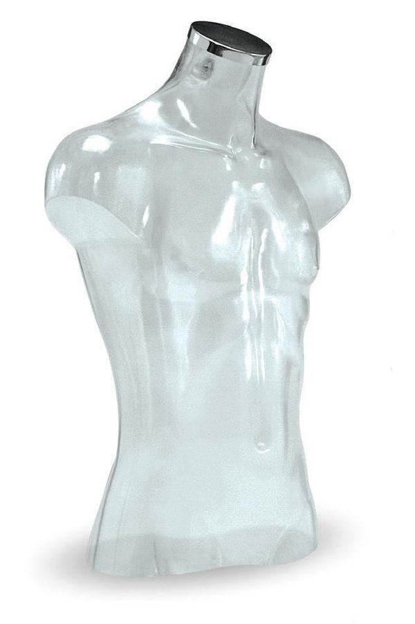 Torse mannequin homme 3/4 70 cm pour vitrine de magasin, 4 couleurs